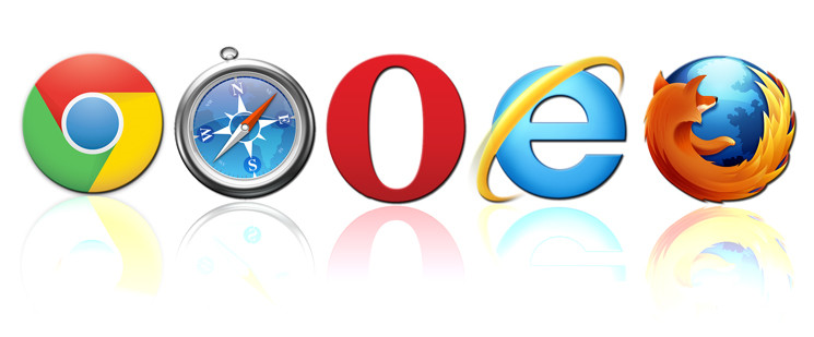 Chrome, Safari, Firefox, Opera, Internet Explorer