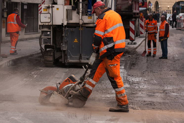 Baustelle auf der Straße