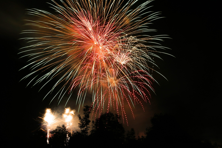 Lichterspiel am Himmel zu Silvester