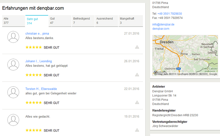 Bewertungen von DENQBAR